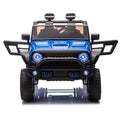 24V Two Seater Kids Ride On Truck Car W Parents Control,200W*2,Seat Width 20.28In,Four Wheel Suspension,Led Lights,Music,Mp3,Bluetooth,Two Independent Seat Belts,Suitable For Off Road For Kids Aged