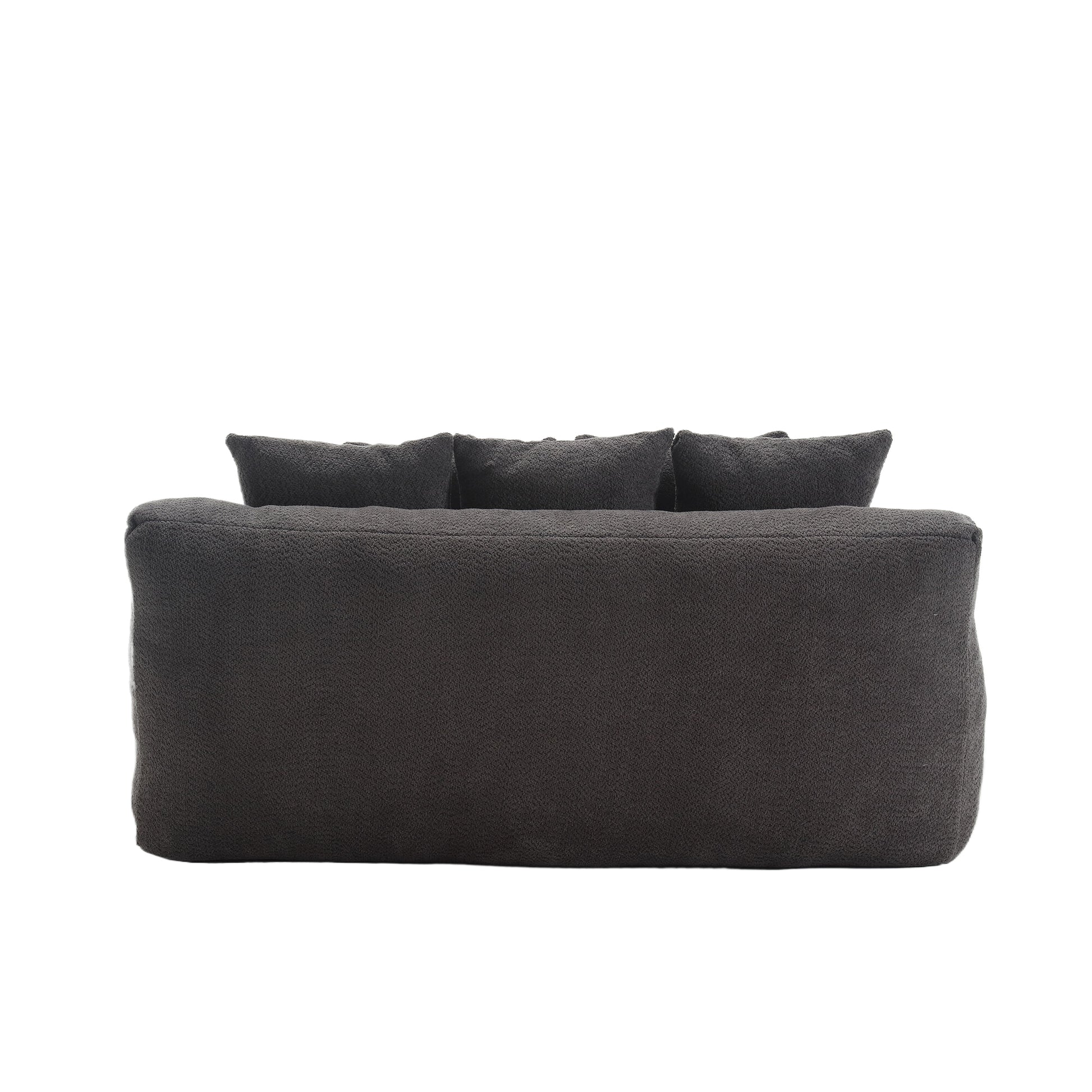 Coolmore Chenille 2 Seater Lazy Sofa With 5 Back Pillows,Comfy Sofa Deep Seat Couch For Living Room,Club Gray Gray Foam Chenille 2 Seat