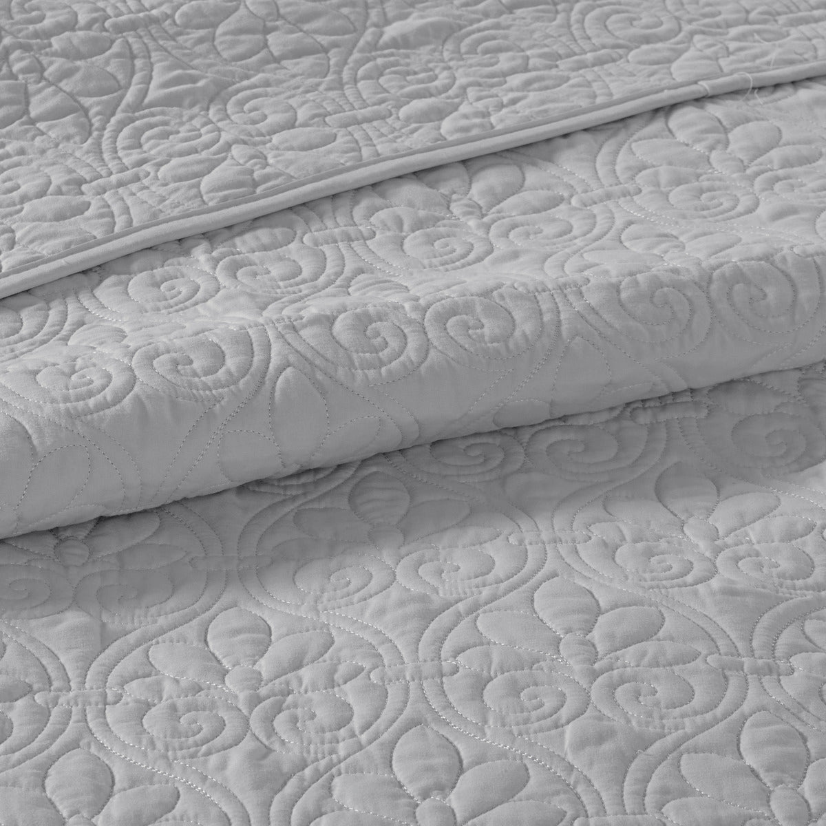 Reversible Bedspread Set Grey King Grey Cotton
