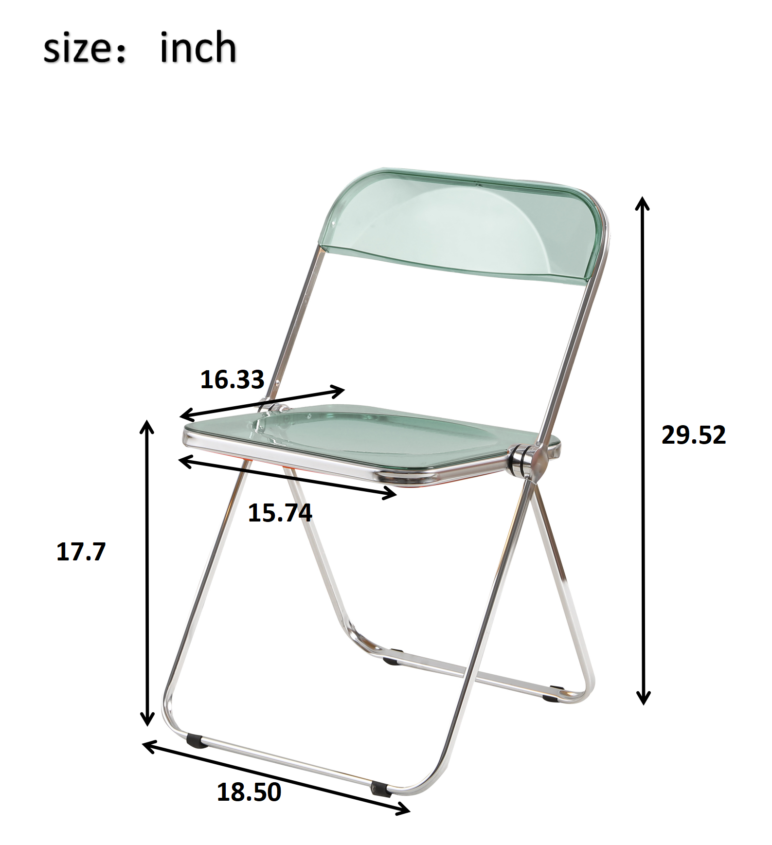 Folding Blue Green Chair Transparent Chairs Ghost Stackable Crystal Folding Chair Pc Plastic Living Room Seat Chrome Frame And Foldable Acrylic Chair Fo Blue Green Blue Green Pc