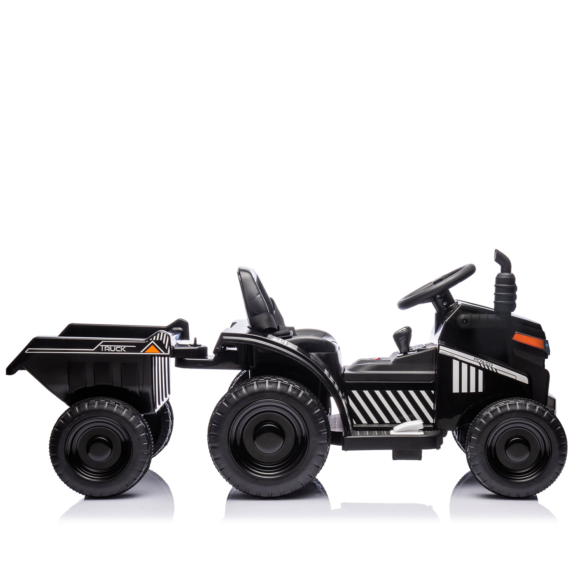 12V Kids Ride On Electric Tractor Black Knight,Kids Ride On Toy.2Wd,Non Skid Tires, Steering Wheel, Foot Pedal,With Removable Storage Tug,Light,Bluetooth,Music,Mp3,Usb,Power Display For Kids Aged 2 3. Black 50 99 Lbs Polypropylene