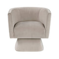 1Pc Swivel Chair Taupe Velvet Fabric Upholstery Solid Wood Diamond Pattern Stitched Back Comfort Chair Living Room Furniture Taupe Primary Living Space Contemporary Plywood,Solid Wood