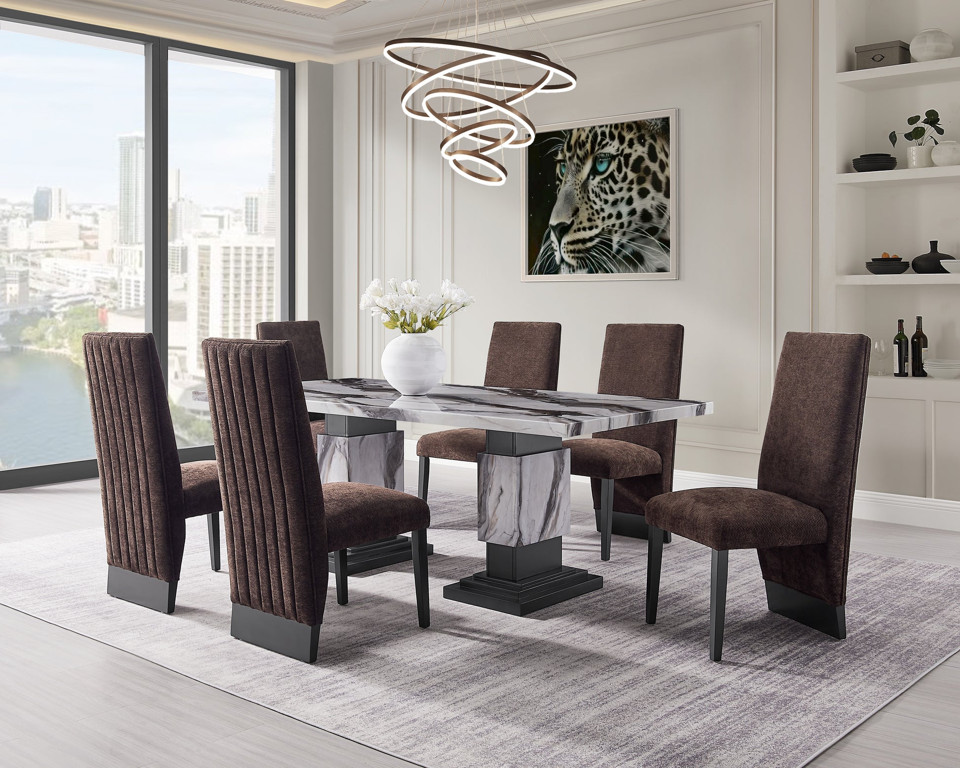 Stacey Brown Dining Chair Solid Brown Dining Room Foam Wipe Clean Square Modern Side Chair Rubberwood Solid Back 1 Foam Rubber Wood