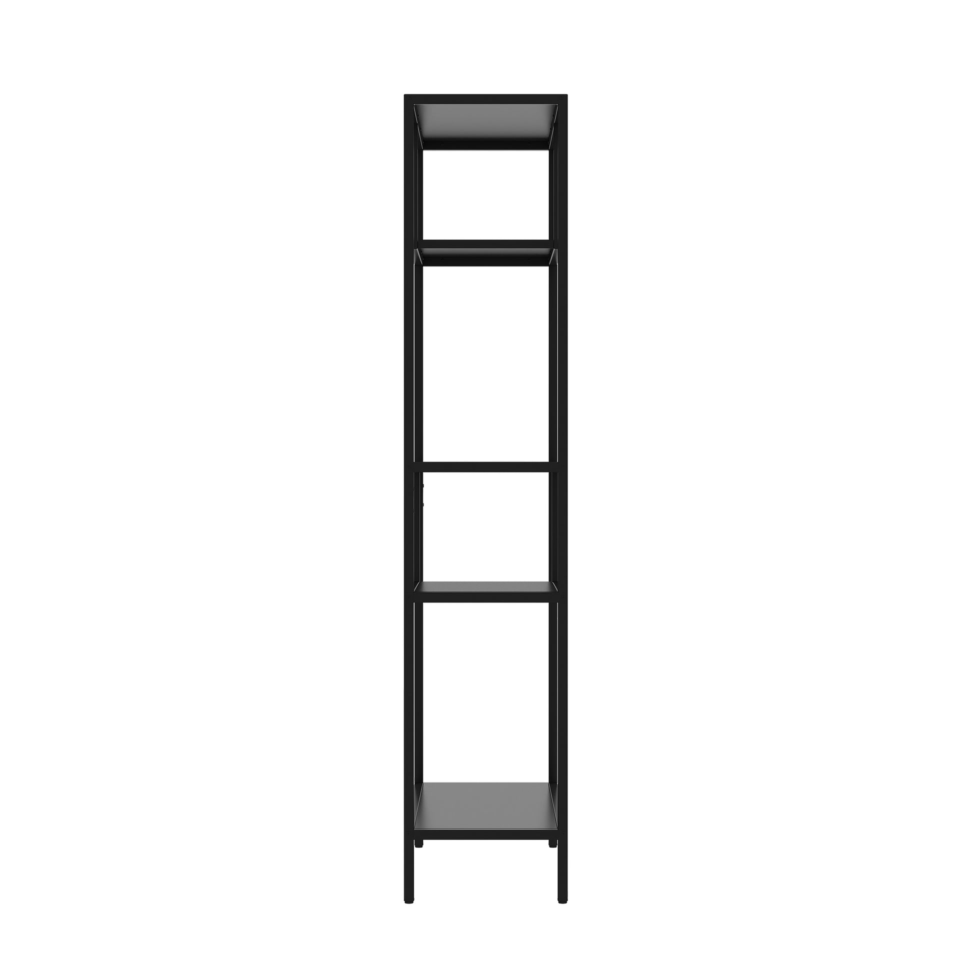 Modern Storage Shelf With 4 Compartments & Metal Legs, Freestanding Organizer,Book Shelves Display Shelves For Living Room, Bedroom, Home Office 4 Black Standard Primary Living Space Open Back Metal