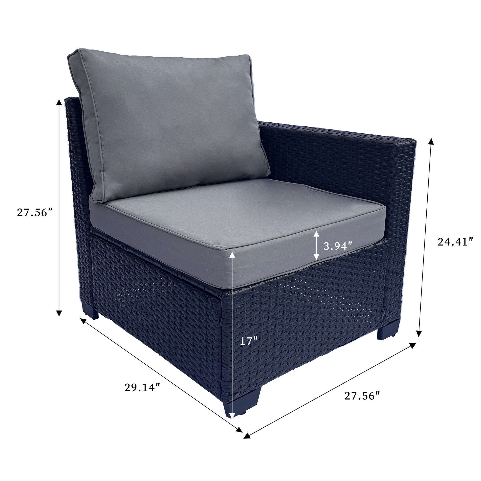 Outdoor Garden Patio Furniture 7 Piece Pe Rattan Wicker Cushioned Sofa Sets And Coffee Table, Patio Furniture Set Outdoor Couch Outdoor Couch Patio Furniture Outdoor Sofa Patio Couch Yes Complete Patio Set Gray Seats 6 Weather Resistant Frame Water