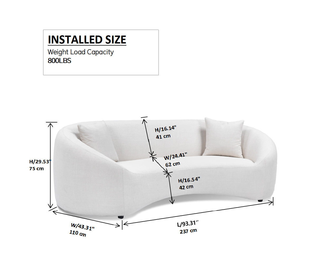 2Pcs. 93.31" Minimalist Curved Sofa, 3 Seater, Chenille Velvet Fabric Upholstered Sofa, Tight Curved Back Cloud Couch For Living Room Apartment Office, Light Gray Light Gray Chenille Wood Primary