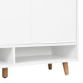 Sleek And Contemporary Shoe Cabinet With Adjustable Shelves, Minimalist Home Organizer With Solid Wood Legs, Storage Sideboard For Entryway, Living Room, White White Primary Living Space Particle Board
