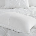 7 Piece Tufted Comforter Set White Cal King California King White Polyester