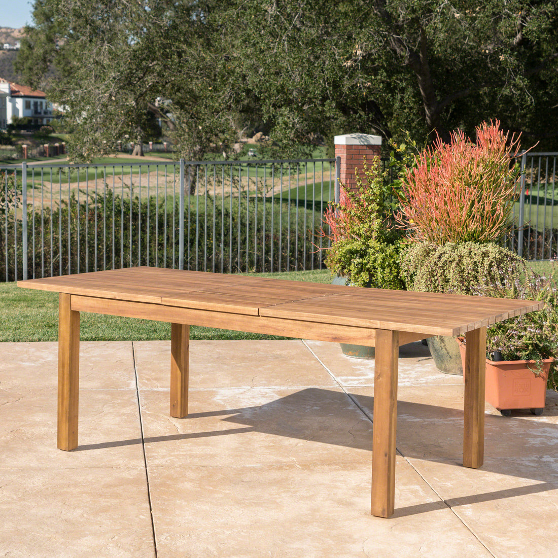 Wilson Expandable Dining Table Teak Acacia Wood