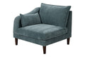 Contemporary 5Pcs Modular Sectional Set One Arm Chairs Armless Chair Ottoman L Shaped Sectional Mineral Morgan Fabric Grayish Primary Living Space Cushion Back Classic,Contemporary,Modern Modular