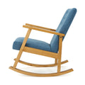 Blue Fabric Upholstered Rocking Chair Blue Fabric