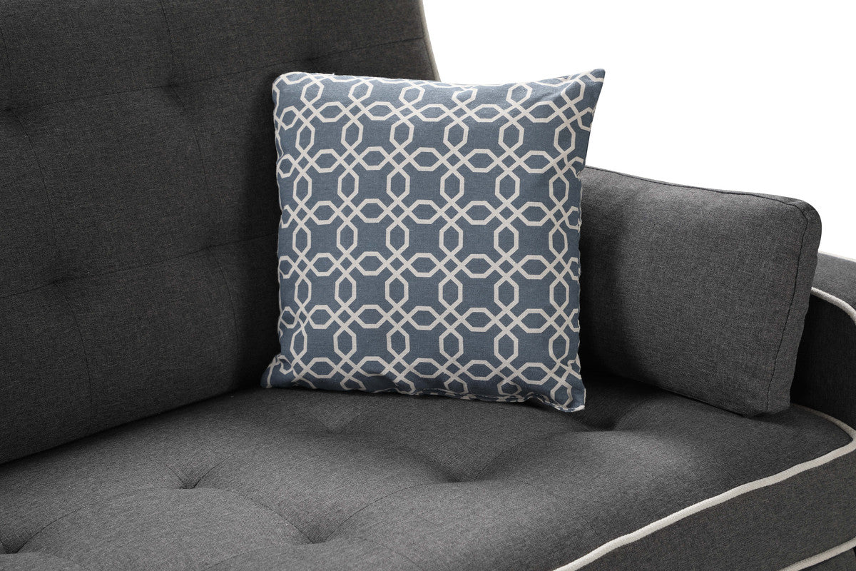 Austin 70" Modern Gray Fabric Sleeper Sofa With 2 Usb Charging Ports And 4 Accent Pillows Gray Linen 2 Seat