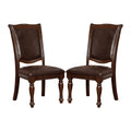 Set Of 2Upholstered Side Chairs In Brown Cherry And Espresso Solid Cherry,Espresso Dining Room Transitional Dining Chairs Set Of 2 Solid Wood Mdf