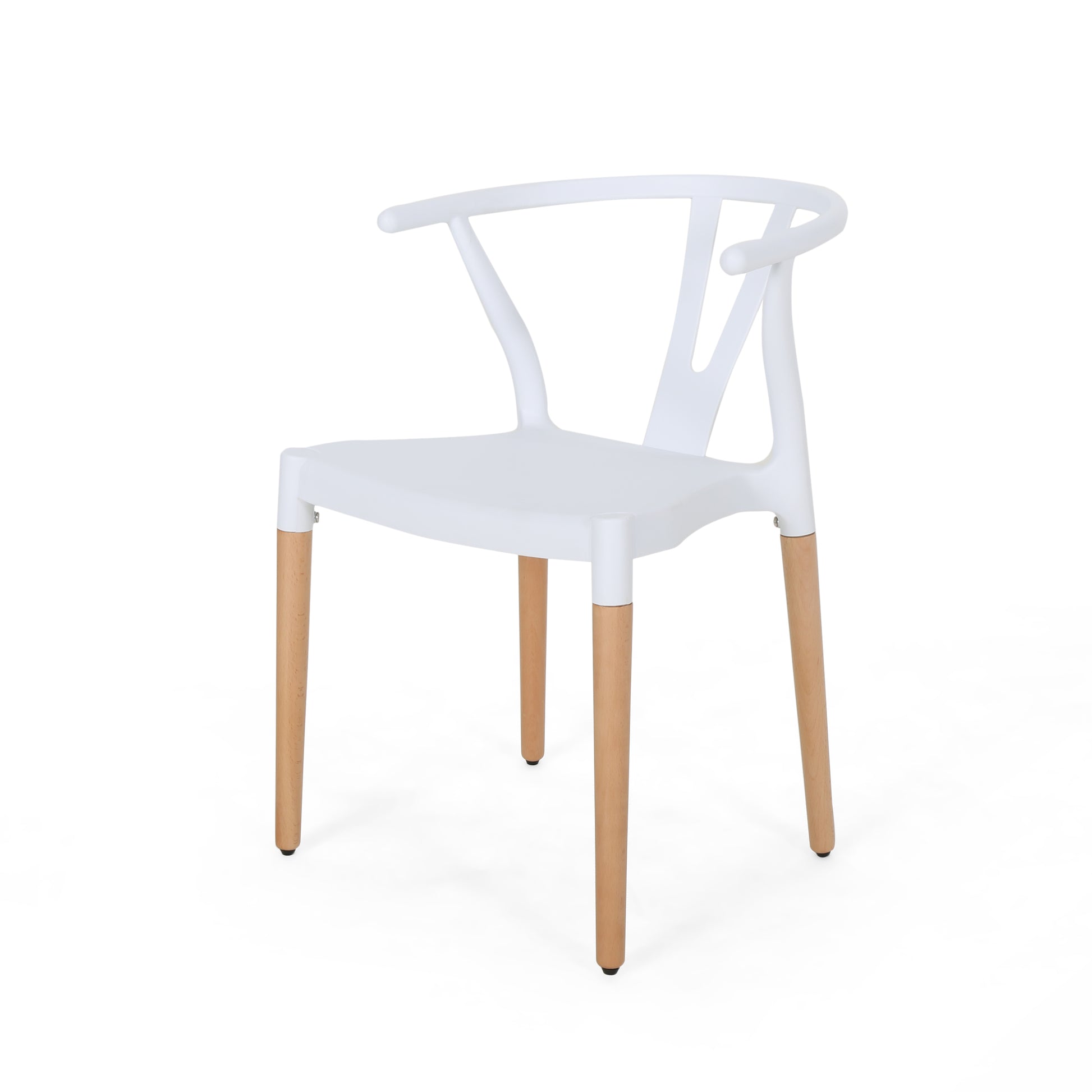 Plastic Dining Chair Set Of 2 White Polypropylene