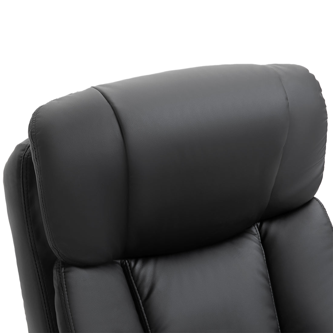 Homcom Pu Leather Massage Recliner Chair With Ottoman 10 Point Vibration Swiveling Armchair, Black Black Wood Metal