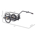 Aosom Bike Cargo Trailer, Bicycle Trailer, Heavy Duty Bike Wagon Cart, Foldable Compact Storage, With Universal Hitch, 16