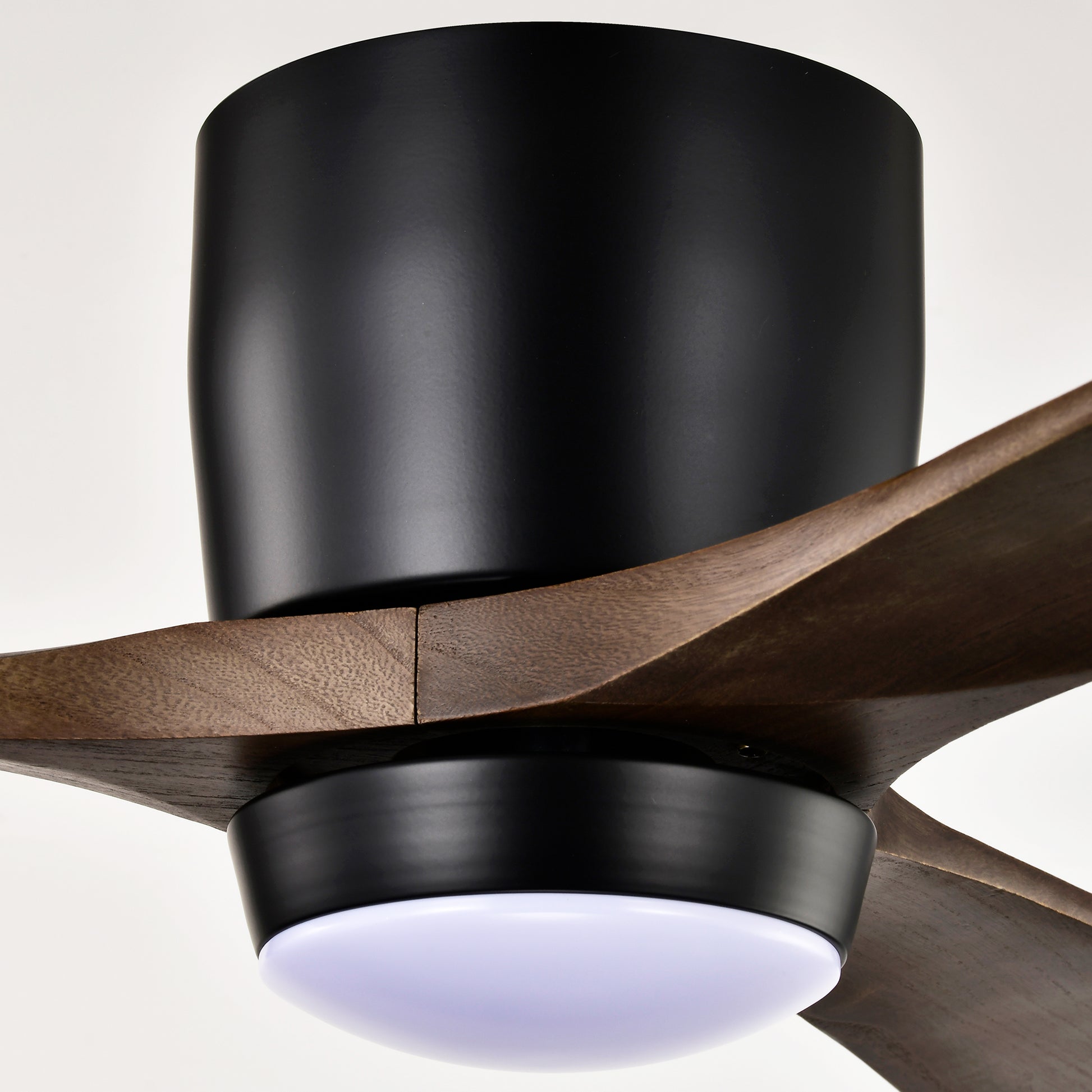 52" Ceiling Fan With Lights Remote Control,Quiet Dc Motor 3 Blade Ceiling Fans 6 Speed Levels,Reversible Ceiling Fan, For Patio Living Room, Bedroom, Office,Indoor. Matte Black Black Walnut Matte