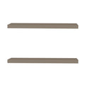 Iva Floating Shelf In Melamine X2, Taupe Taupe Primary Living Space Contemporary,Minimalist Wall Mounted Particle Board Melamine