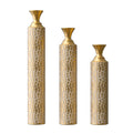 Metal Decorative Vases High Distress Metal Center Vases With Growing Vine Patterns, Set Of 3 Vases For Home Decoration 34