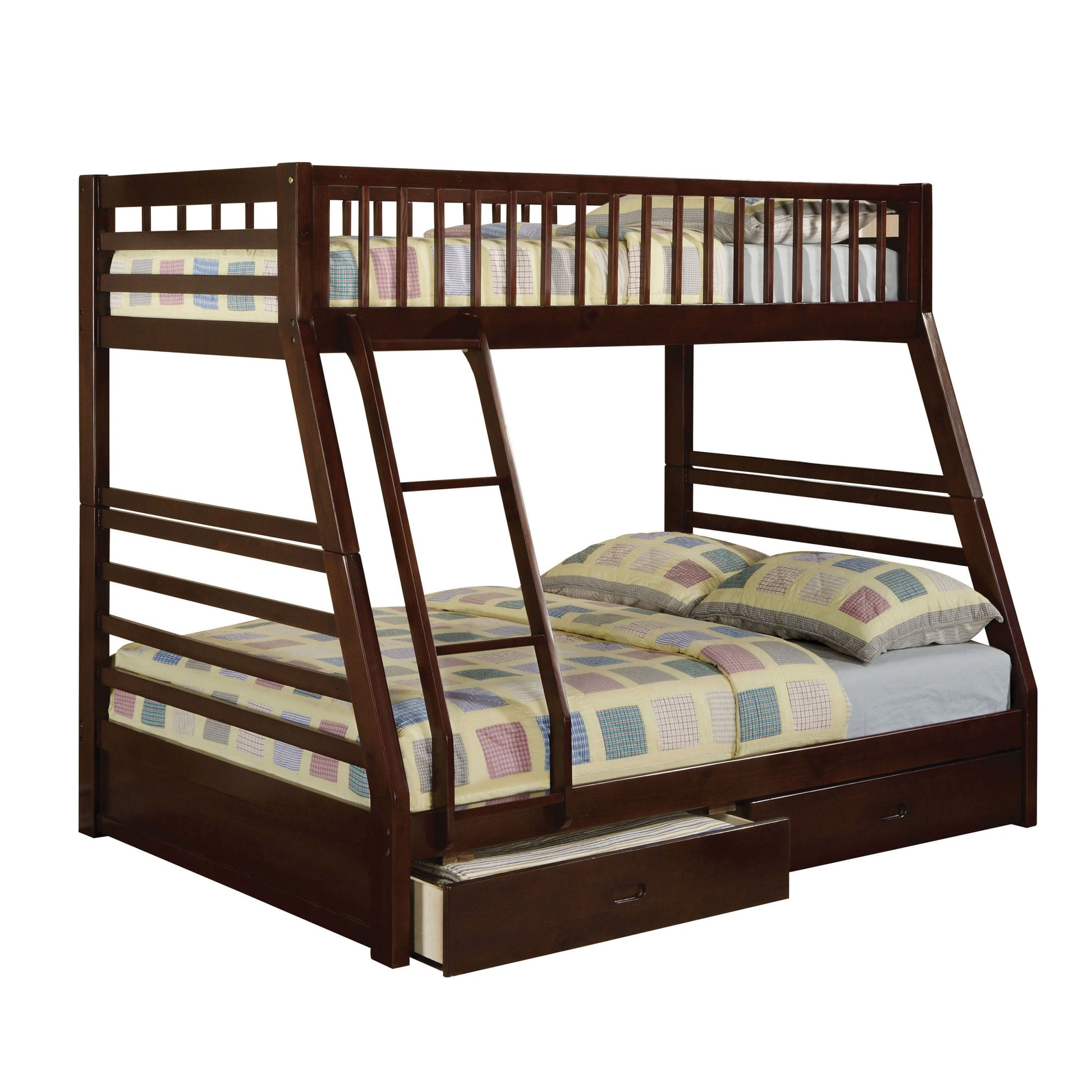 Espresso Bunk Bed Espresso Bedroom Modern Pine Wood