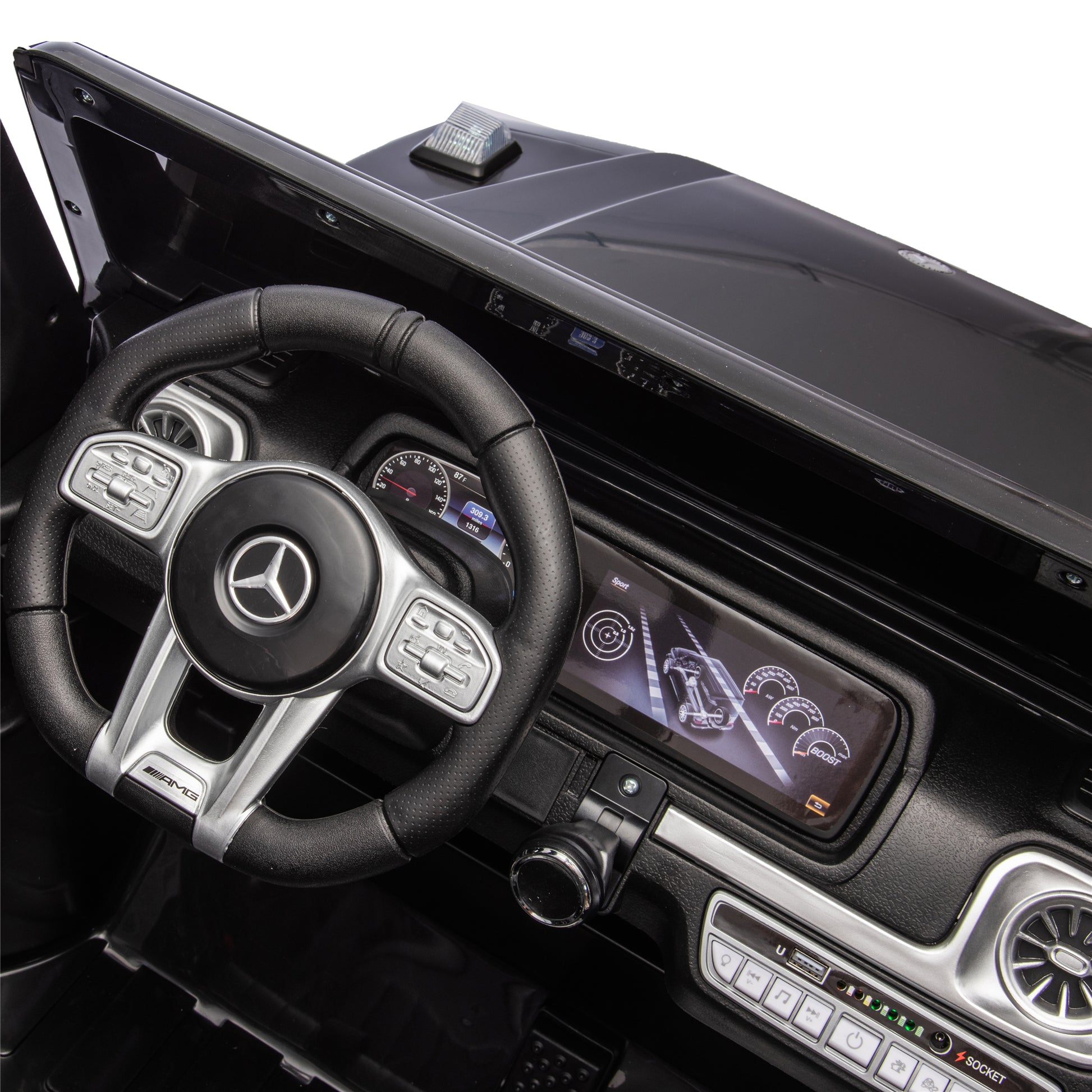 24V 2 Seater Kids Ride On Car Licensed Mercedes Benz G63 Powerful 4Wd For Kids Ages 3 8, With 7Ah Big Battery, Remote Control, Soft Braking, 4 Wheel Suspension, Led Headlight & Music,Black Black Polyethylene