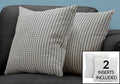 Pillows, Set Of 2, 18 X 18 Square, Insert Included, Decorative Throw, Accent, Sofa, Couch, Bedroom, Grey And Black Hypoallergenic Polyester, Modern Grey Polyester Polyester