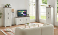 Tv Cabinet Combination Multifunctional Tv Wall For Living Room, White, 100'' X 15.7'' X 78.7''. White Walnut 60 69 Inches Particle Board Mdf