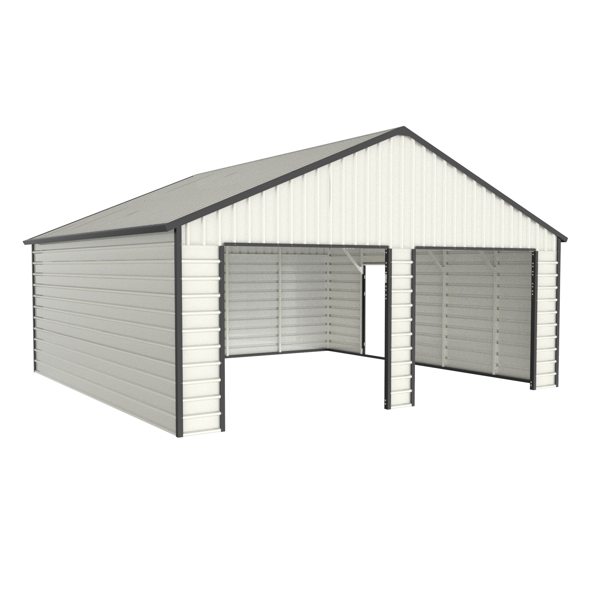 23Ft X 22Ft Double Garage Metal Shed With Side Entry Door White Garden & Outdoor Metal