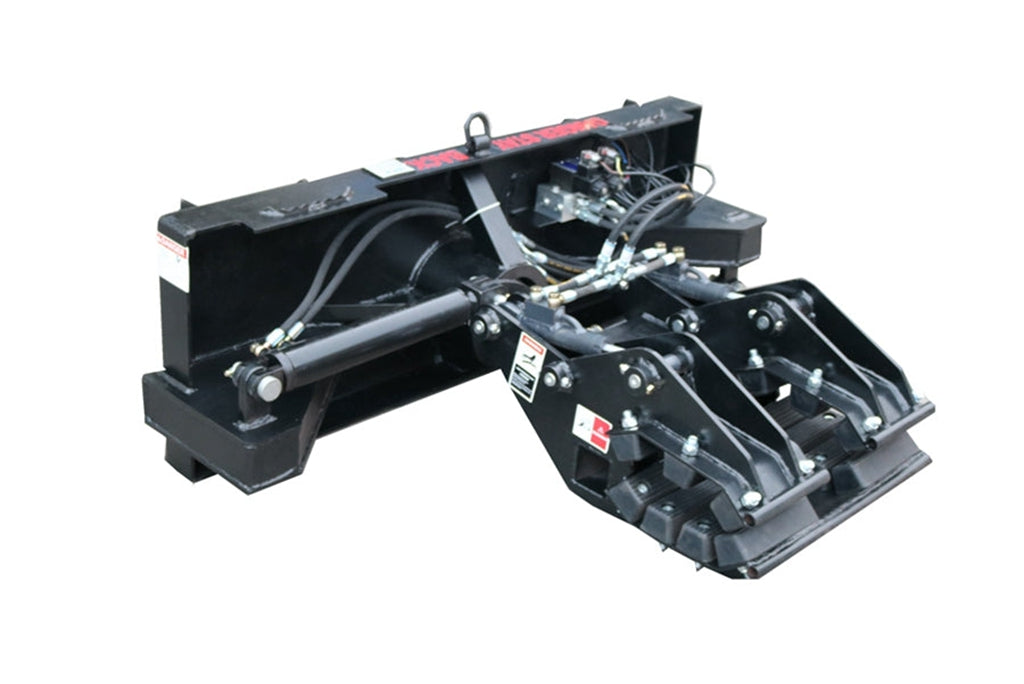Skid Steer Double Cylinder Hydraulic Pole Setter Pole Claw Attachment Rotating Black Steel