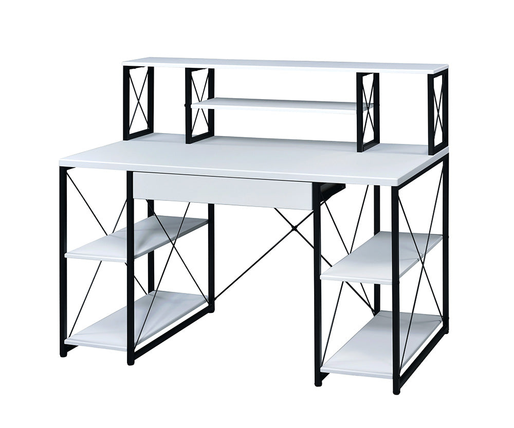 Amiel All Purpose White Finish Writing Desk White Synthetic Wood