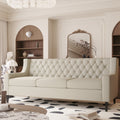 78.75'' 3 Seater Sofa, Button Tufted Backrest With Comfy Cushion, Mid Century Modern Couches For Living Room, Upholstered Comfy Sofa Couch For Bedroom, Apartment Beige Polyester 3 Seat