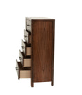 Oak Finish 1Pc Chest Of Drawers Wooden Texture 5X Drawers Storage Bedroom Furniture Oak Bedroom Contemporary,Modern,Transitional Rubberwood Particle Board Mdf,Rubber Wood