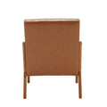Coolmore Modern Accent Chair, Solid Wood Padding Lounge Armchairs With One Pillow For Living Room, Bedroom, Guest Room Light Brown Pu Light Brown Brown Primary Living Space Modern Rubberwood Foam Pu Leather