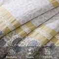 9 Piece Cotton Percale Comforter Set Yellow Cal King California King Yellow Polyester