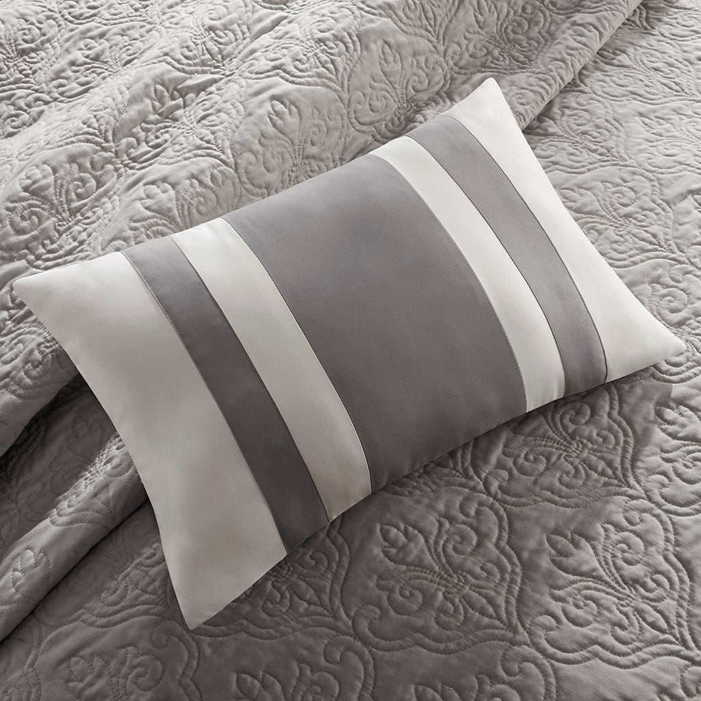 7 Piece Quilt Set With Euro Shams And Throw Pillows Black Full Queen Full Black Cotton
