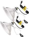 Hiwkltclamplightmx2 2 Pack Clamp Lamp Light With 8.5 Inch Aluminum Reflector Up To 150 Watt E26 Socket No Bulb Included 6 Feet 18 2 Spt 2 Cord, Silver Silver Aluminium