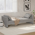 Modern Upholstered Chaise Lounger Daybed With Pillows Small Single Daybed, No Mattress Needed, Perfect For Living Rooms & Home Office,Linen Fabric, Gray Gray Linen