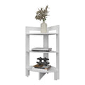 White Corner Shelf With 3 Shelf 3 White White Corner Horizontal Primary Living Space Open Back Wood Modern Particle Board