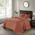 3 Piece Reversible Quilt Set Clay Red King Cal King Red Polyester