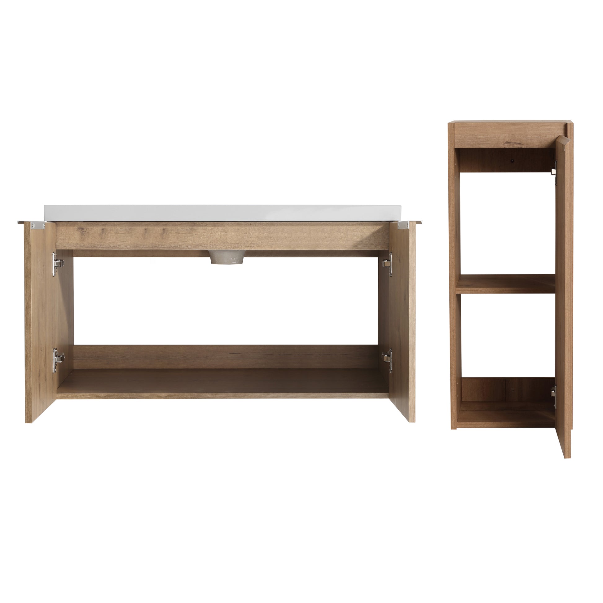 36" Wall Mounted Bathroom Vanity With Sink And Side Cabinet, Soft Close Doors,00112Imo 00636Imo Combination Cabinet Kd Packing Imitative Oak Bathroom Modern Plywood Plywood