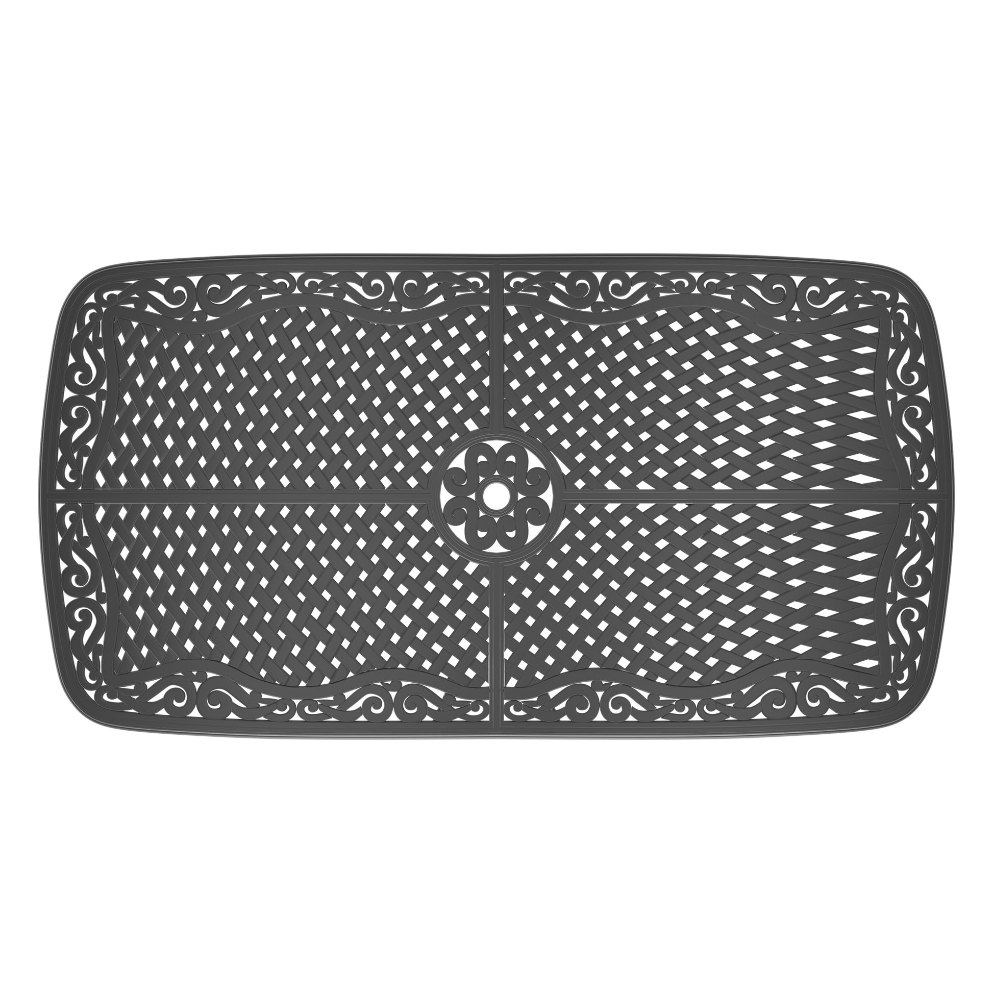 Cushions In Random Colors 7 Piece Set Of Cast Aluminum Patio Furniture With Cushions Yes Dining Set Off White Black Seats 6 Rust Resistant Frame Water Resistant Cushion Garden & Outdoor Complete Patio Sets Aluminium