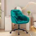 Elegent Velvet Office Chair With Wheels, Makeup Vanity Chair Height Adjustable For Teens Women Girls, Comfy Swivel Modern Leisure Armchair For Home Office, Bedroom, Study And Vanity. Green Green Primary Living Space Luxury,Modern Foam Iron