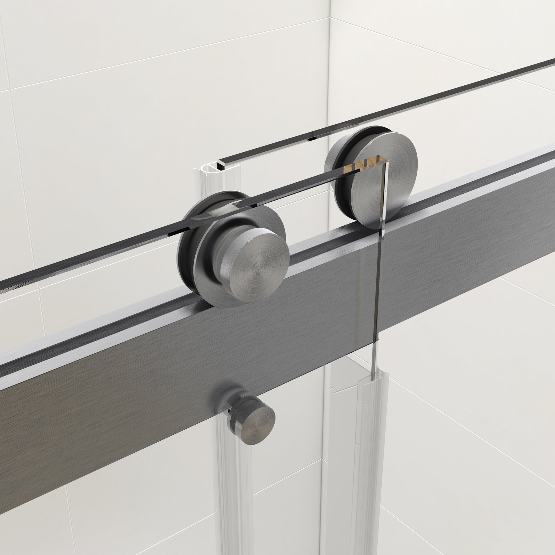 44 To 48 In. W X 76 In. H Double Sliding Frameless Soft Close Shower Door With Premium 3 8 Inch 10Mm Thick Tampered Glass And Easy Cleaning Coating, Stainless Steel In Brushed Nickel 23D02 48Bn