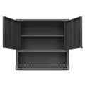 Metal Wall Mounted Tool Storage Cabinet With Locking Door And 1 Shelf 1 Opened Drawer For Garage Warehouse,Office,Assembly Required Black Modern Metal