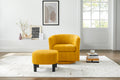 Swivel Accent Chair 360 Comfy Recliner Corduroy Arm Chair Single Sofa With Ottoman For Living Room Bedroom,Yellow Yellow Fabric