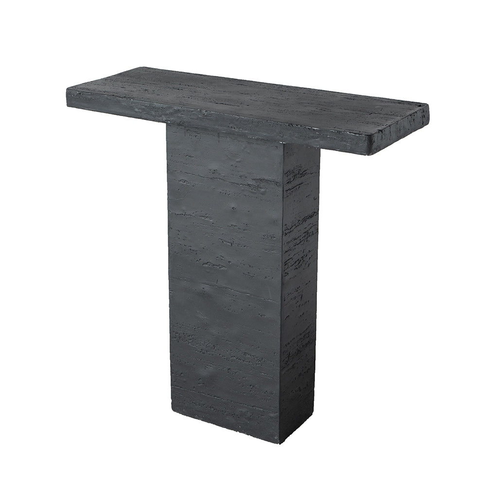 35.5X14X35.5" Black Rectangular Coffee Table With Pedestal Base Black Primary Living Space Contemporary,Industrial,Minimalist,Modern,Ultra Modern Magnesium Oxide
