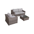 Fully Assembled Wicker 3 Person Seating Set With Cushions Gray Wicker