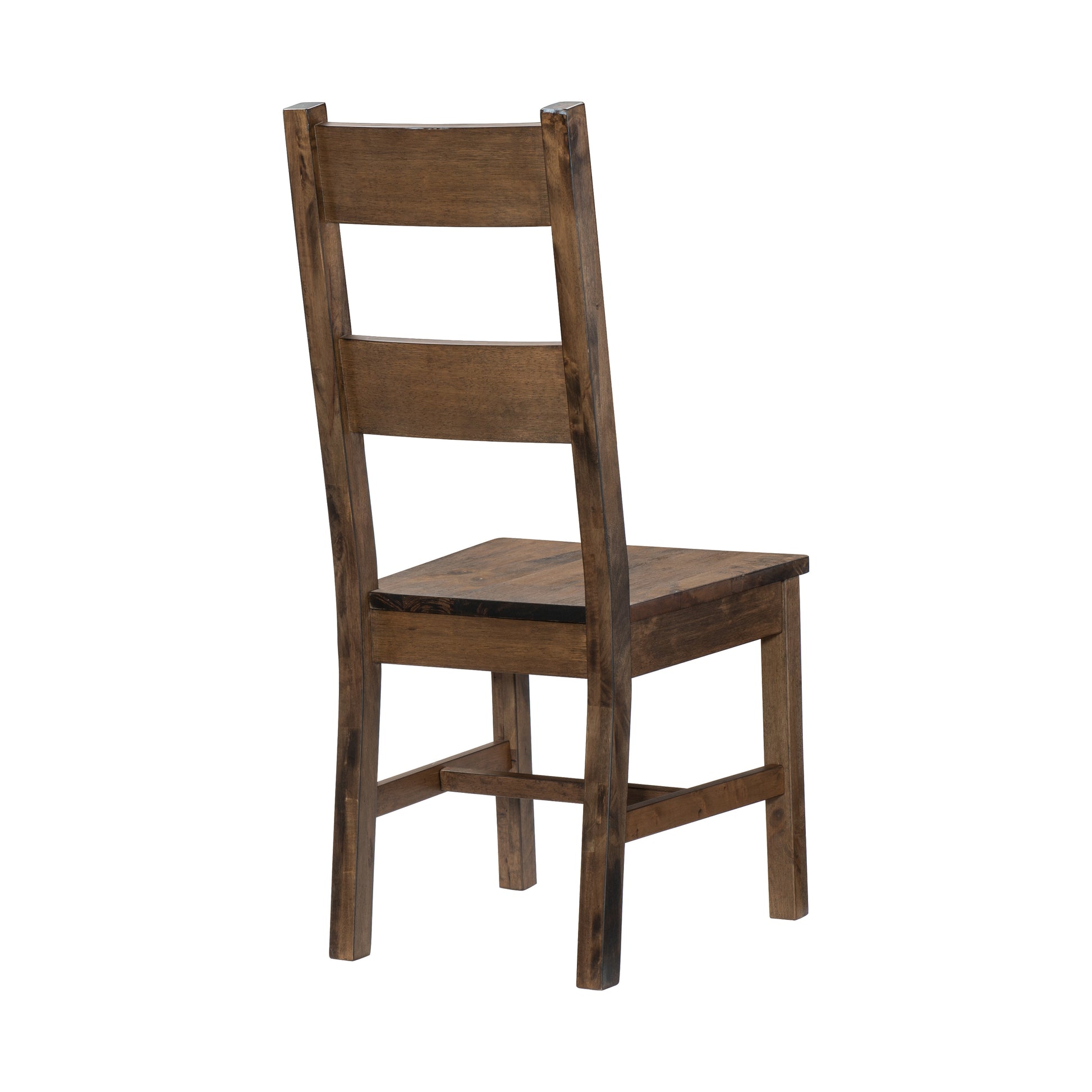 Classic Transitional Design Dining Chairs Set Of 2 Solid Rubber Wood Dining Furniture Burnished Brown Finish Brown Primary Living Space Classic,Rustic,Transitional Side Chair Solid Wood