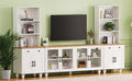 Farmhouse Tv Stand With Solid Wood Gourd Shaped Legs For Tvs Up To 70