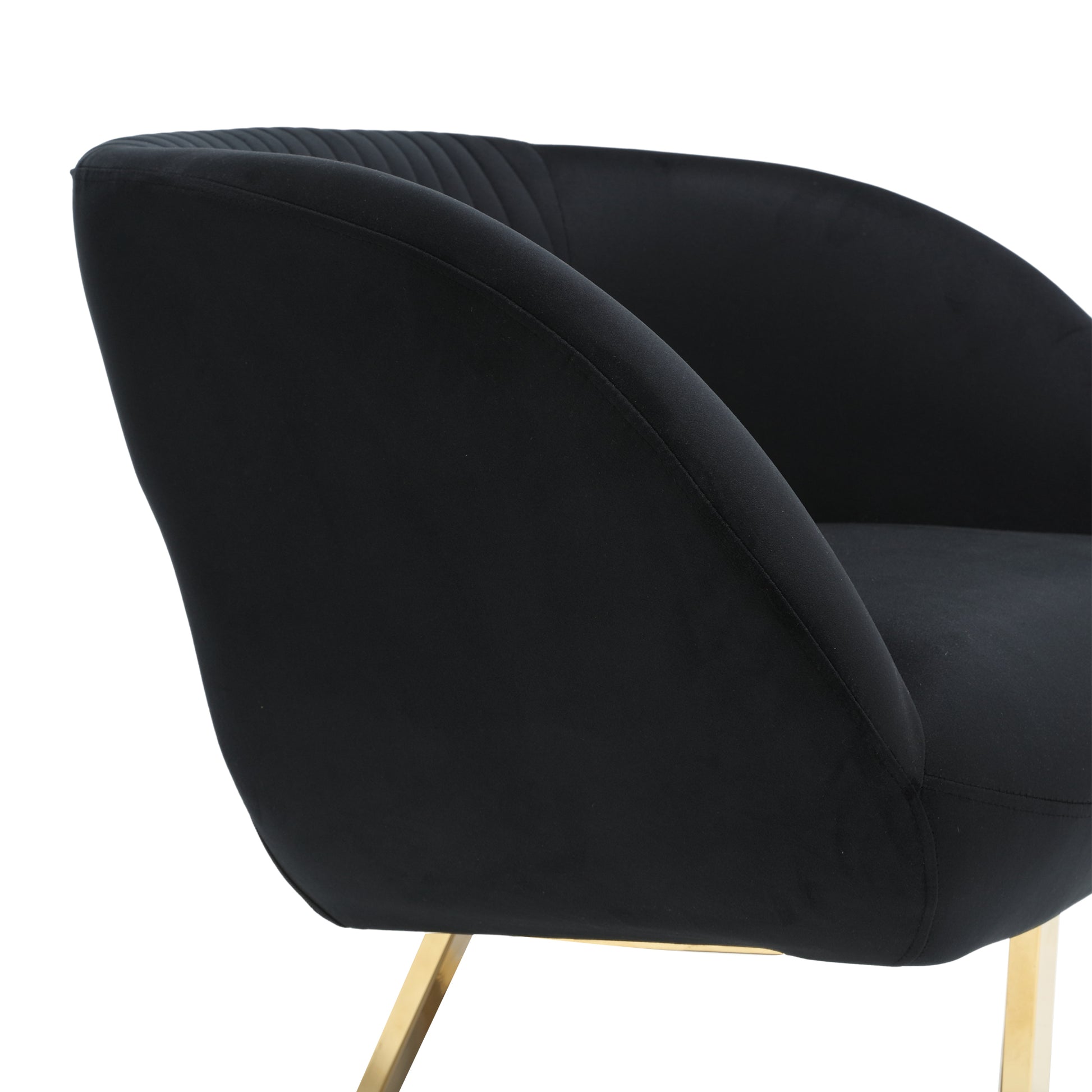 Coolmore Modern Chair With Velvet Fabric, Mid Century Chair With Wide Upholstered, Armchair For Living Room, Lounge, Bedroom Black Black Primary Living Space Foam Velvet
